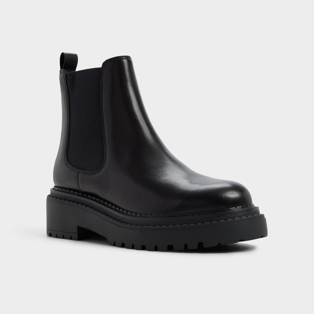 Bestina in Black - Chelsea boot, Lug sole