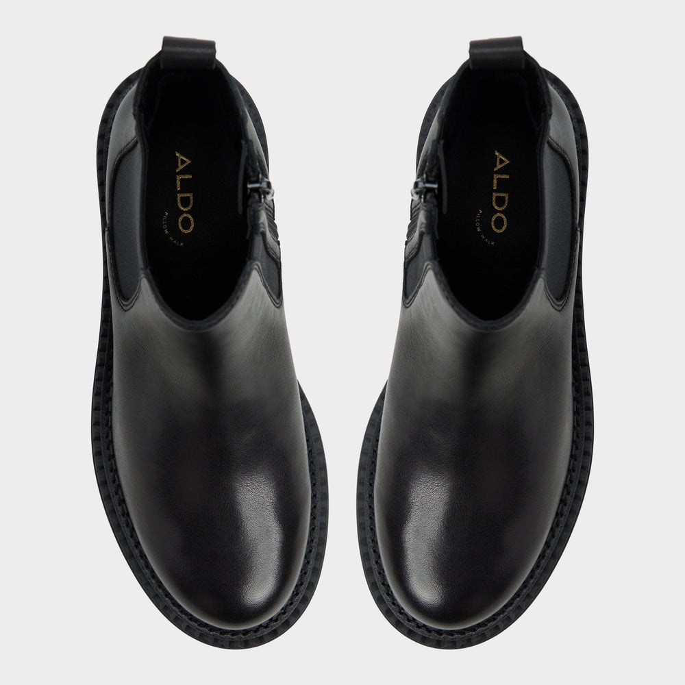 Bestina in Black - Chelsea boot, Lug sole