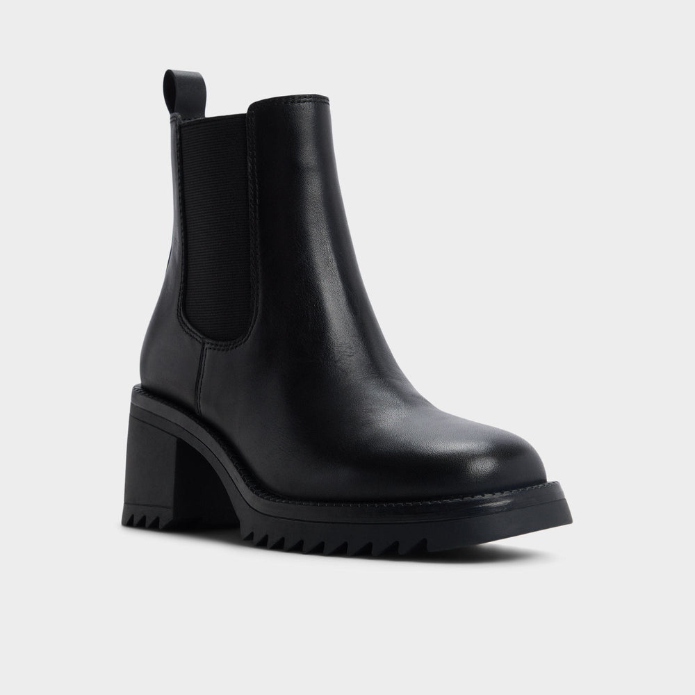 Anneliese in Black - Chelsea boot, Lug sole