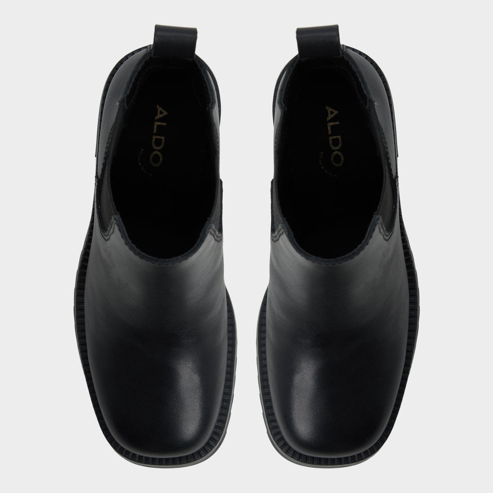 Anneliese in Black - Chelsea boot, Lug sole