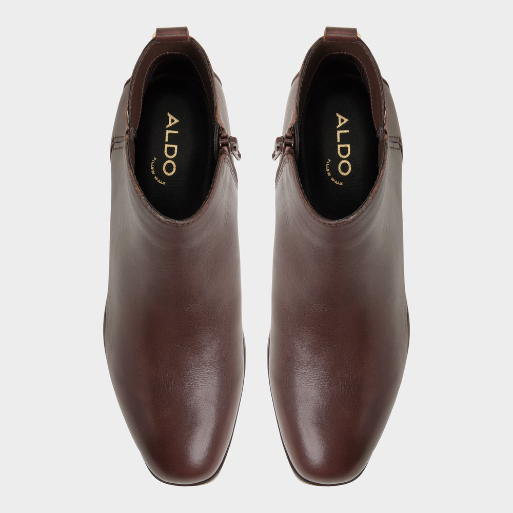 Verity in Dark Brown - Chelsea boot, Block heel