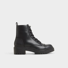 Goer Black Women's Casual boots - Combat ankle boot, Lug sole