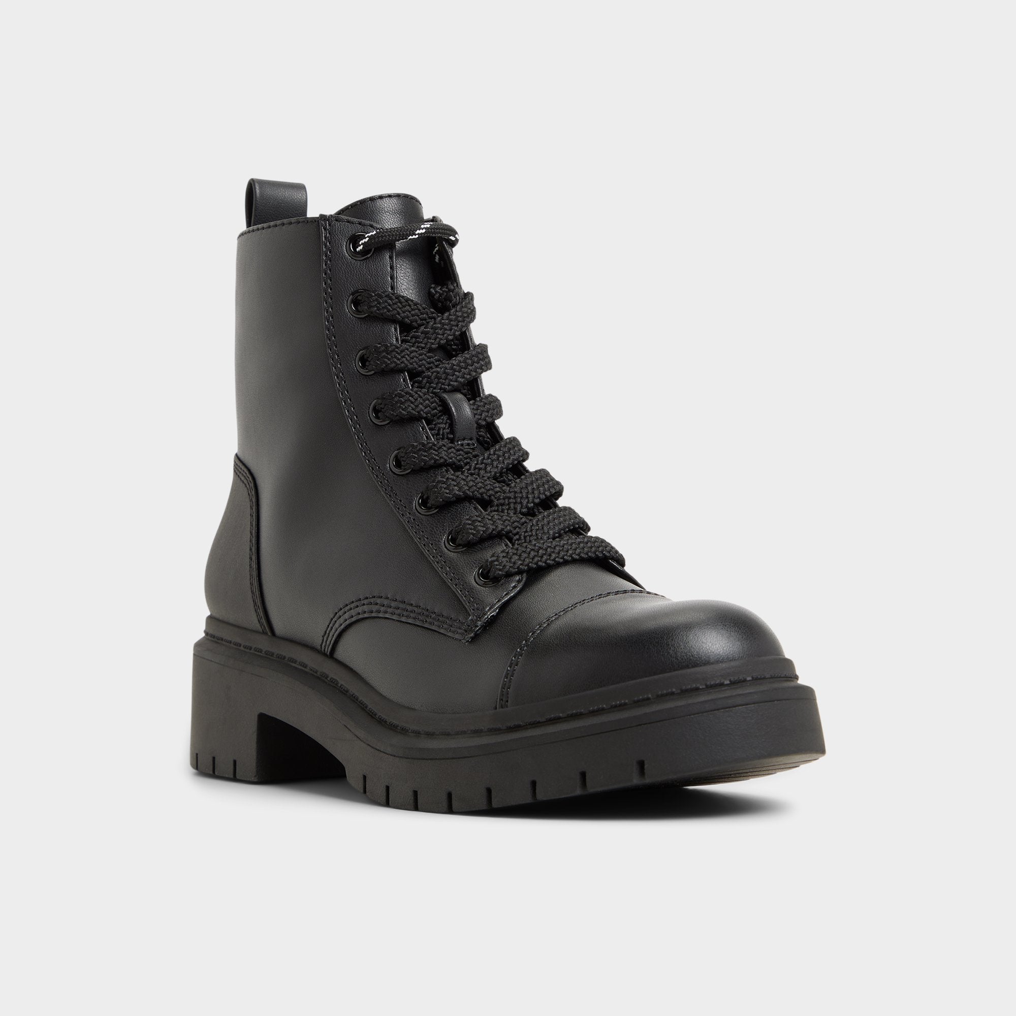 Goer Black Women's Casual boots - Combat ankle boot, Lug sole