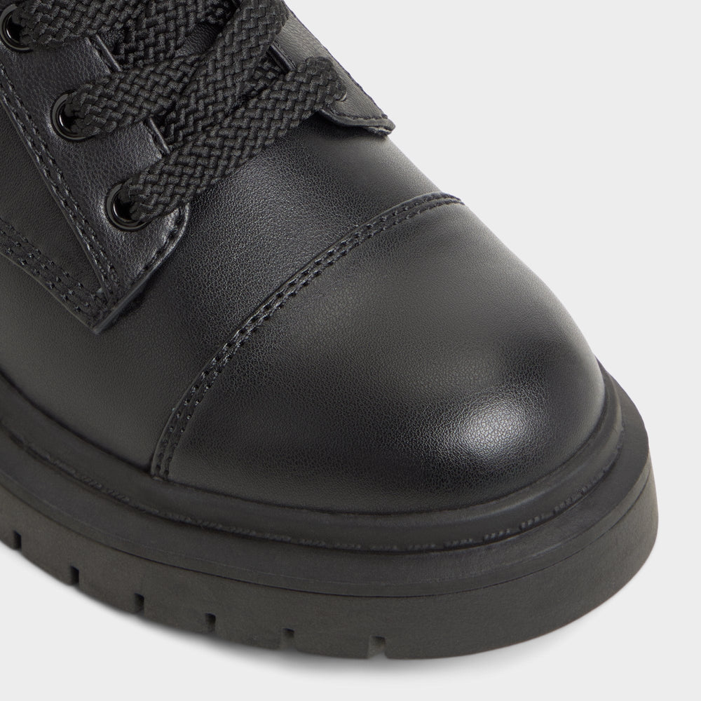 Goer Black Women's Casual boots - Combat ankle boot, Lug sole