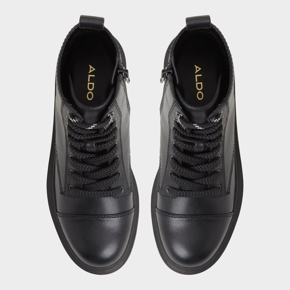 Goer Black Women's Casual boots - Combat ankle boot, Lug sole
