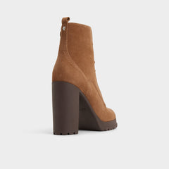 Rebelliously in Light Brown - Combat ankle boot, Lug sole