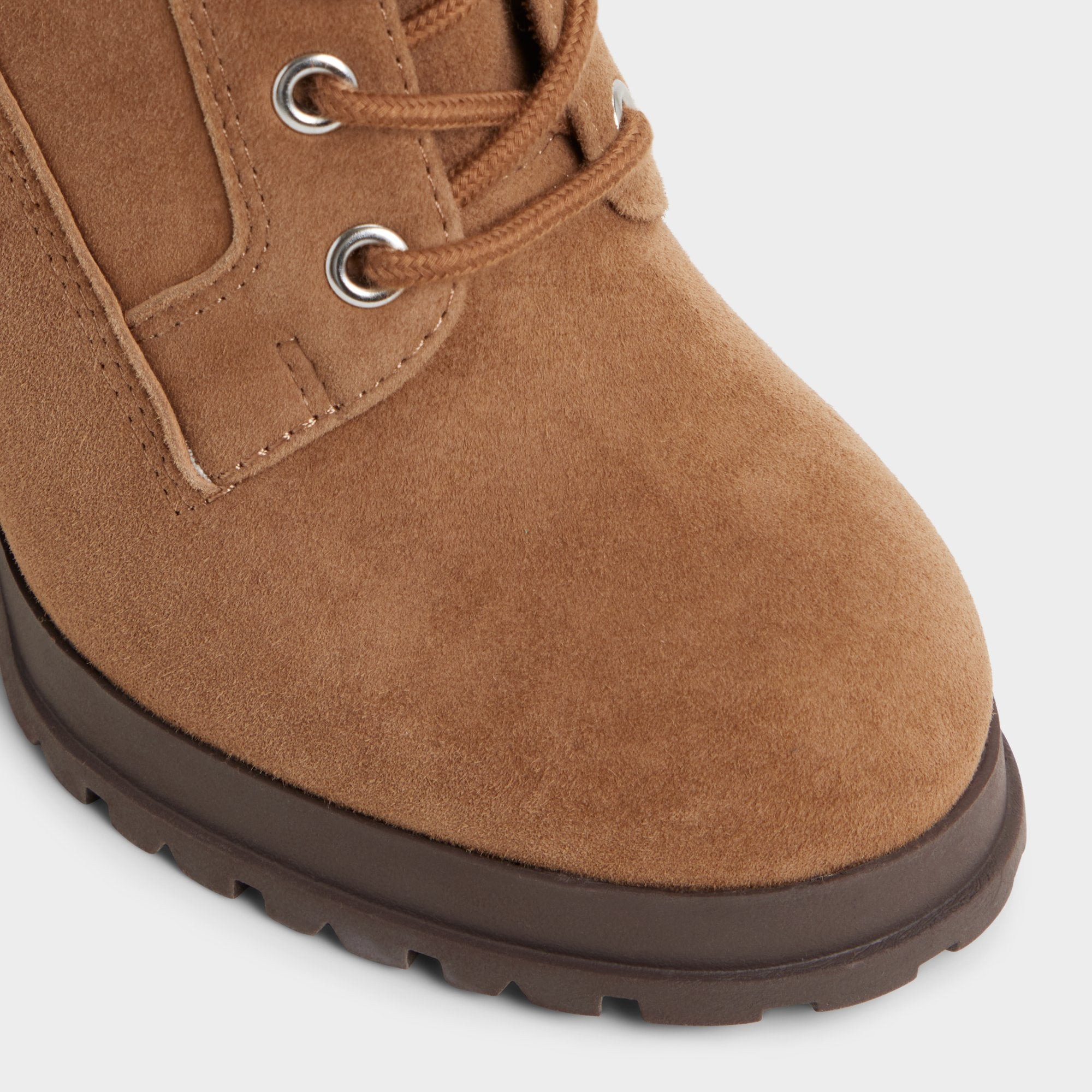 Rebelliously in Light Brown - Combat ankle boot, Lug sole