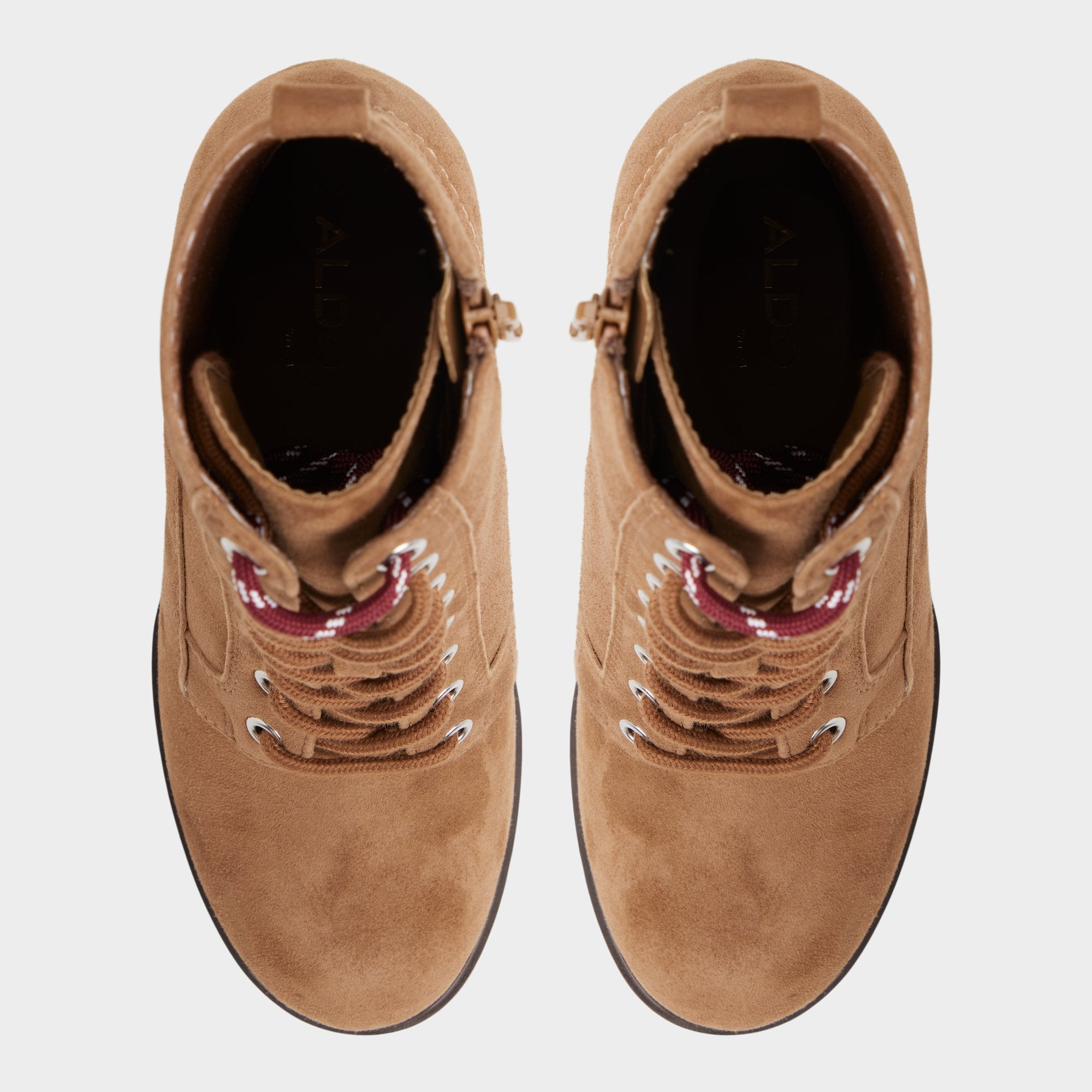Rebelliously in Light Brown - Combat ankle boot, Lug sole