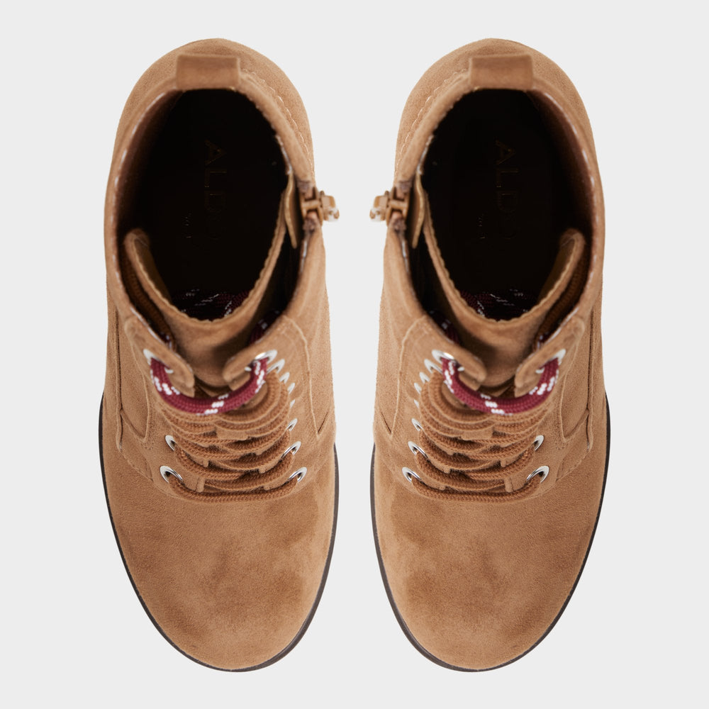 Rebelliously in Light Brown - Combat ankle boot, Lug sole
