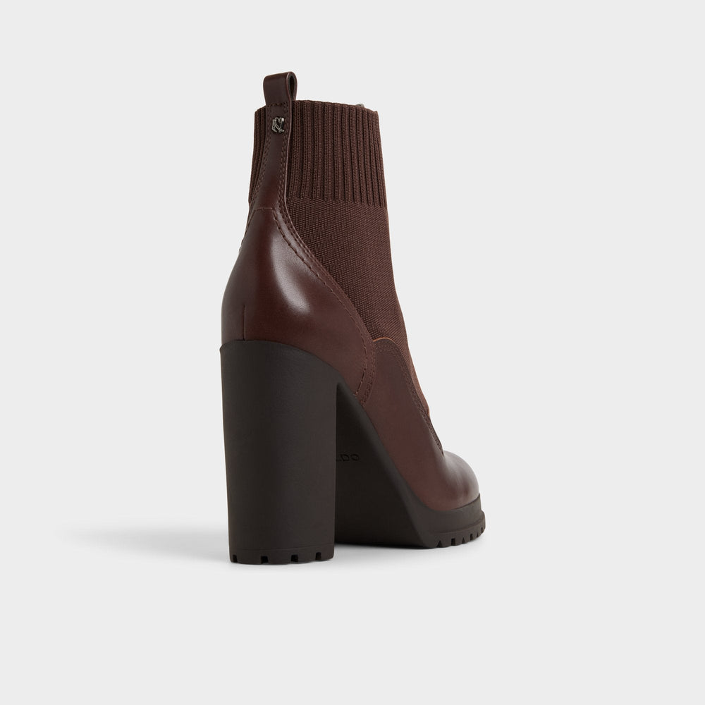 Rebellious in Other Brown - Combat ankle boot, Lug sole