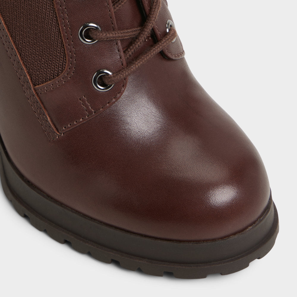 Rebellious in Other Brown - Combat ankle boot, Lug sole