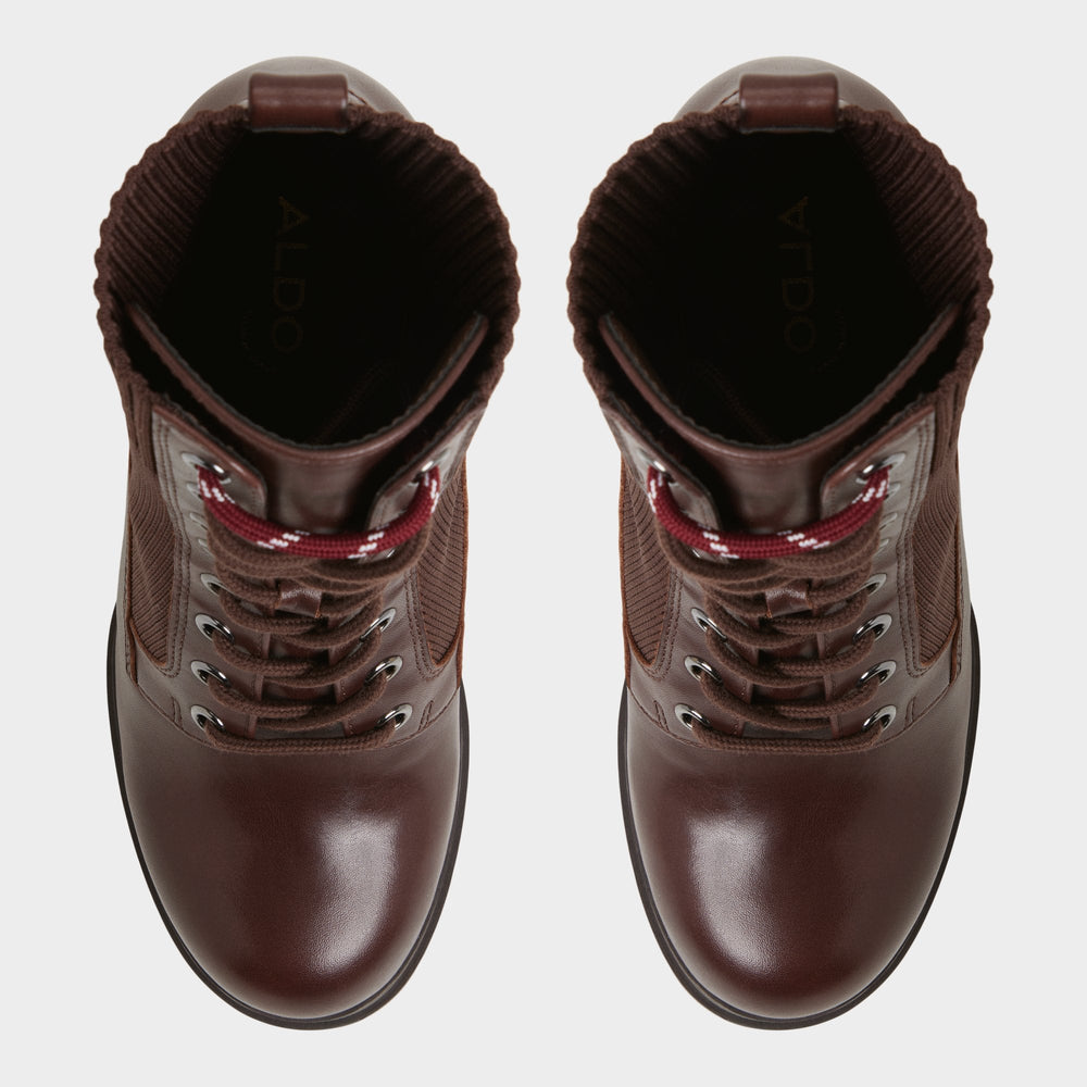 Rebellious in Other Brown - Combat ankle boot, Lug sole