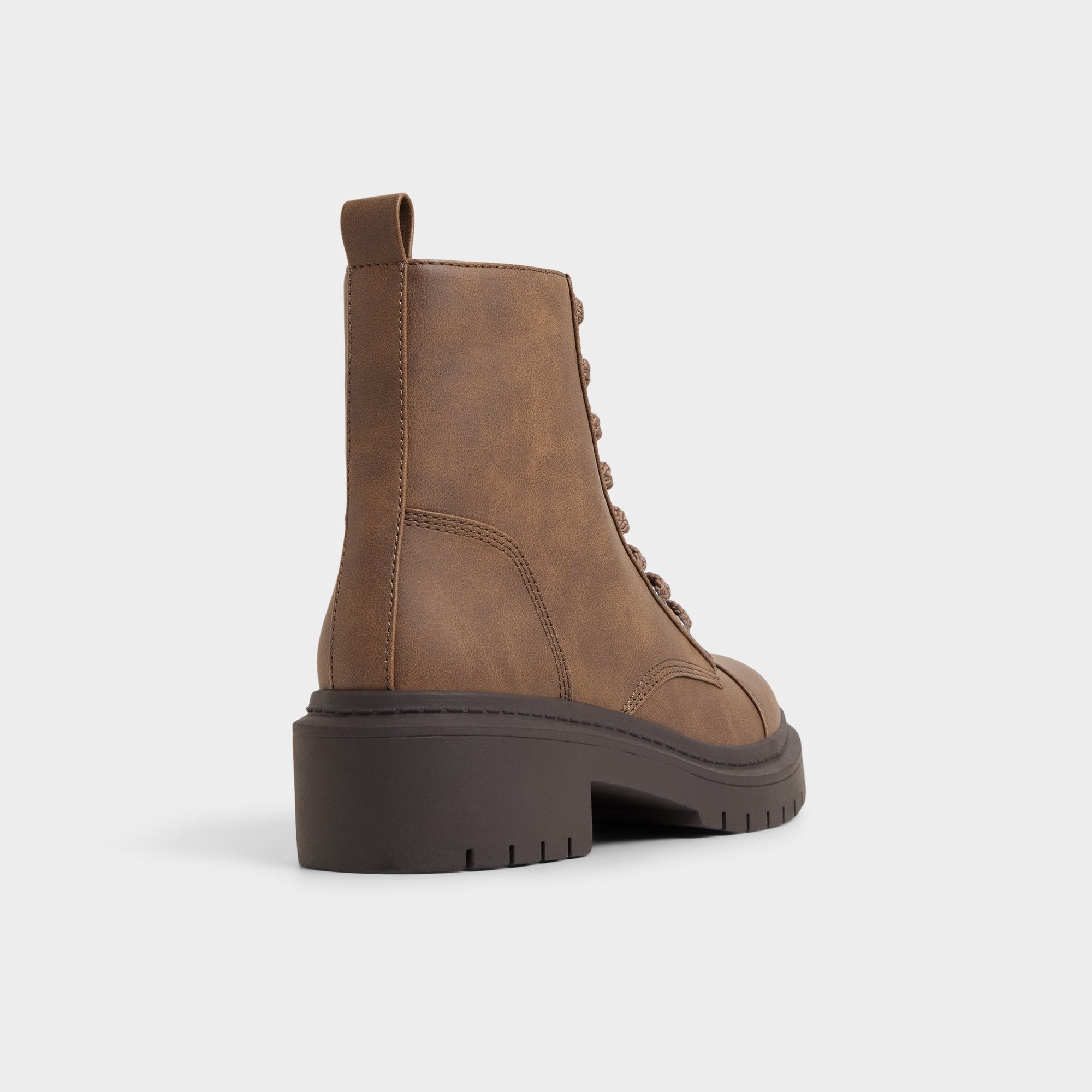 Goer in Medium Brown - Combat ankle boot, Lug sole