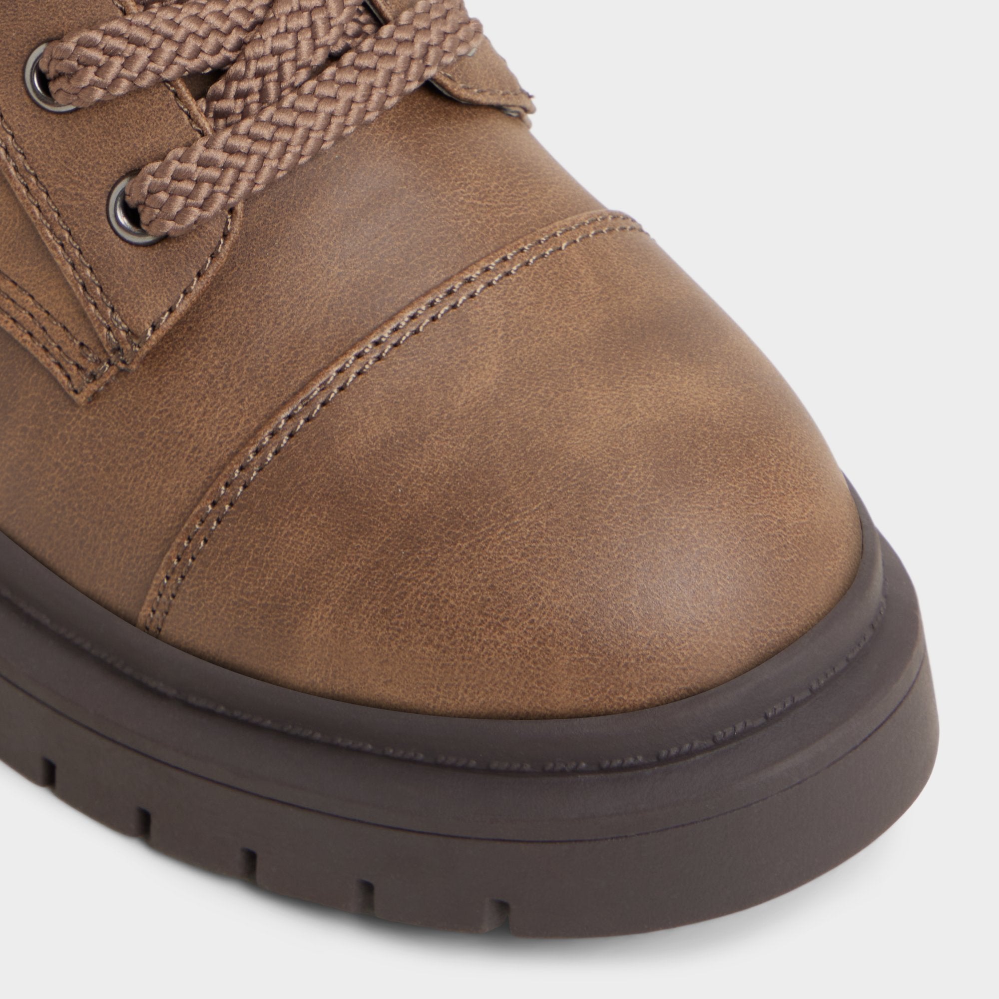 Goer in Medium Brown - Combat ankle boot, Lug sole
