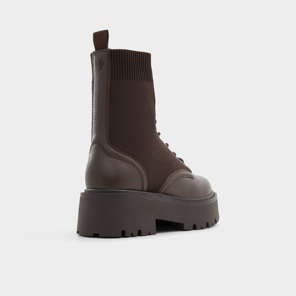 Talaleryknit Brown Overflow Women's Combat boots - Combat ankle boot, Brown