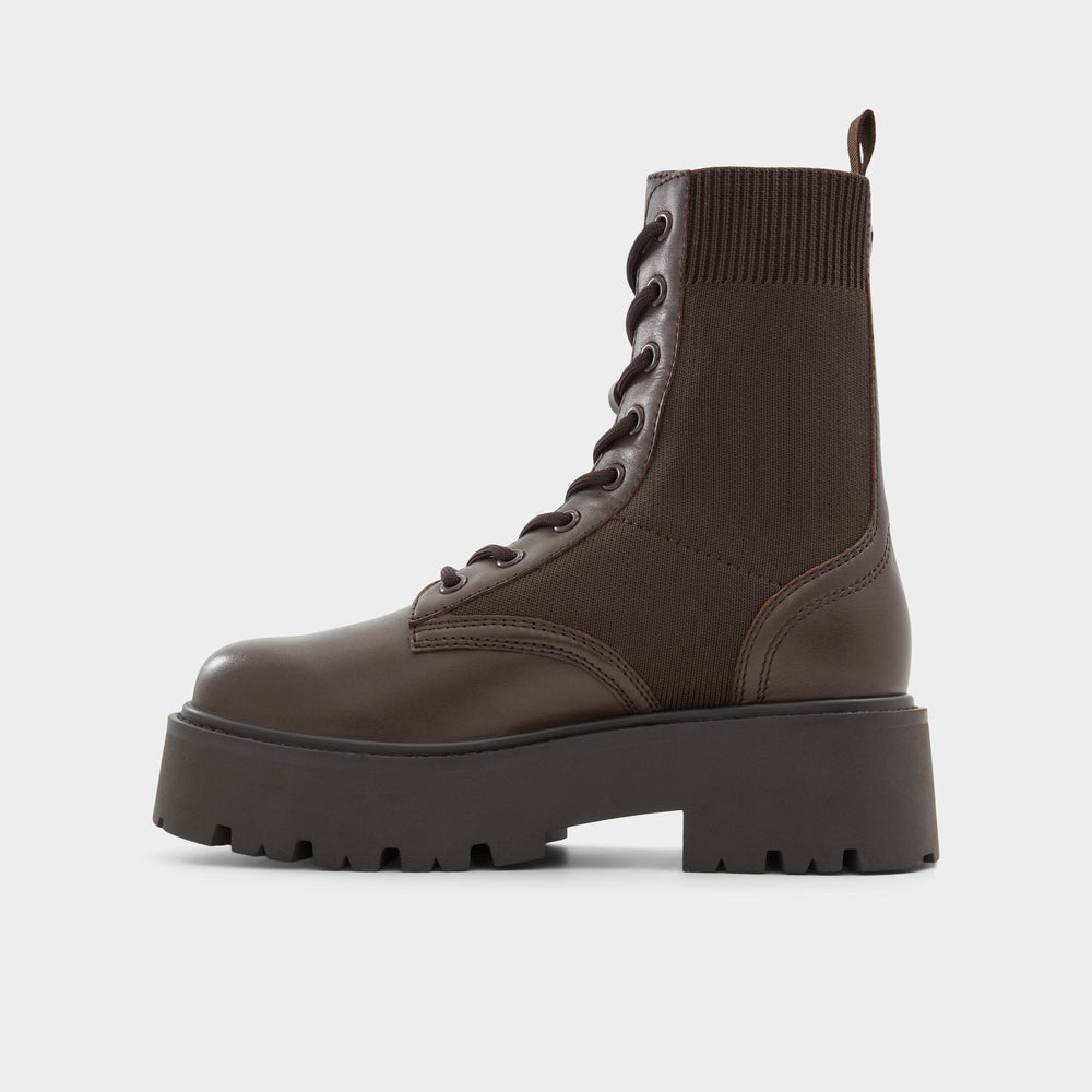 Talaleryknit Brown Overflow Women's Combat boots - Combat ankle boot, Brown