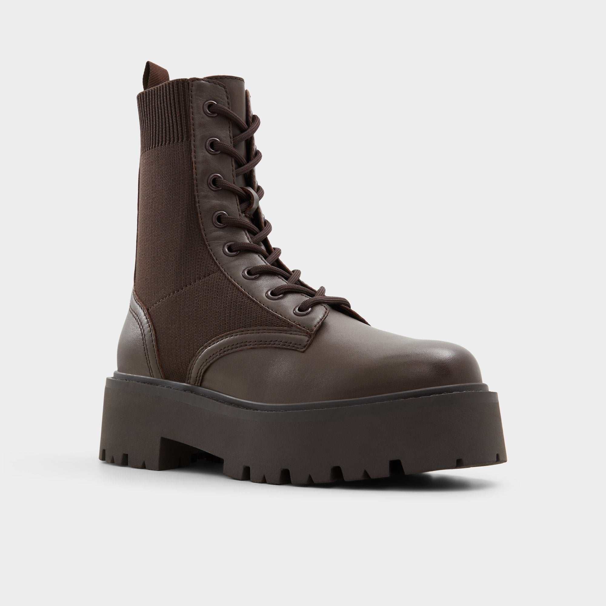 Talaleryknit Brown Overflow Women's Combat boots - Combat ankle boot, Brown