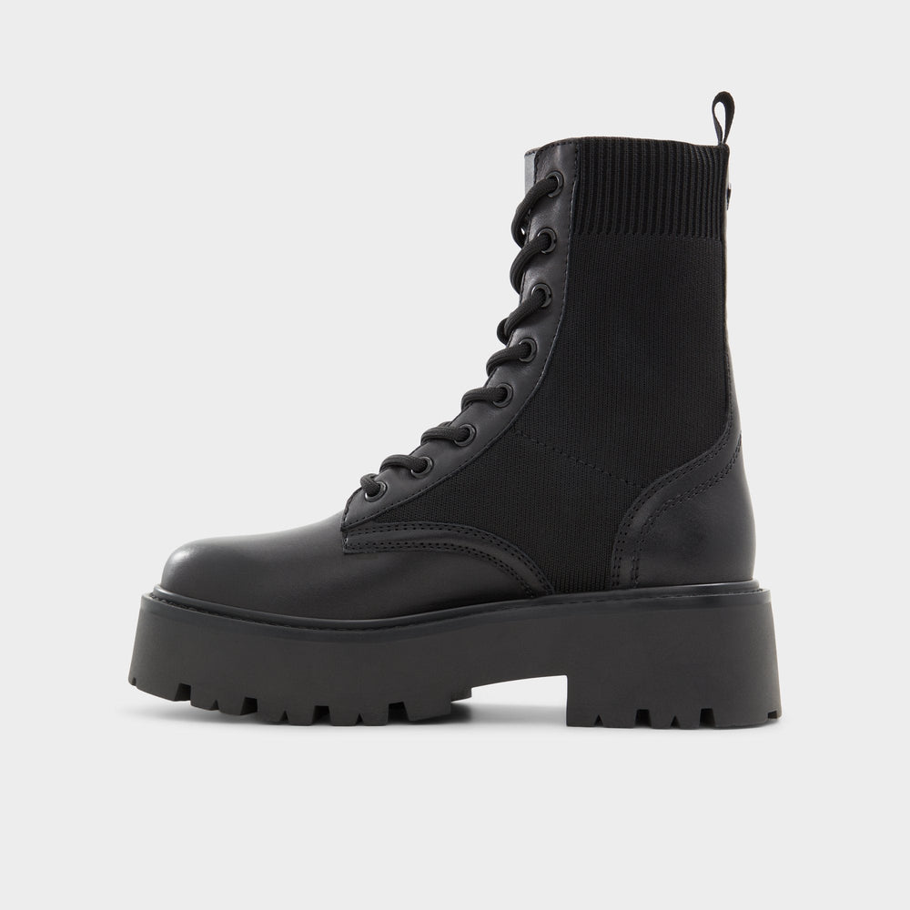 Talaleryknit Black Women's Combat boots - Combat ankle boot, Black