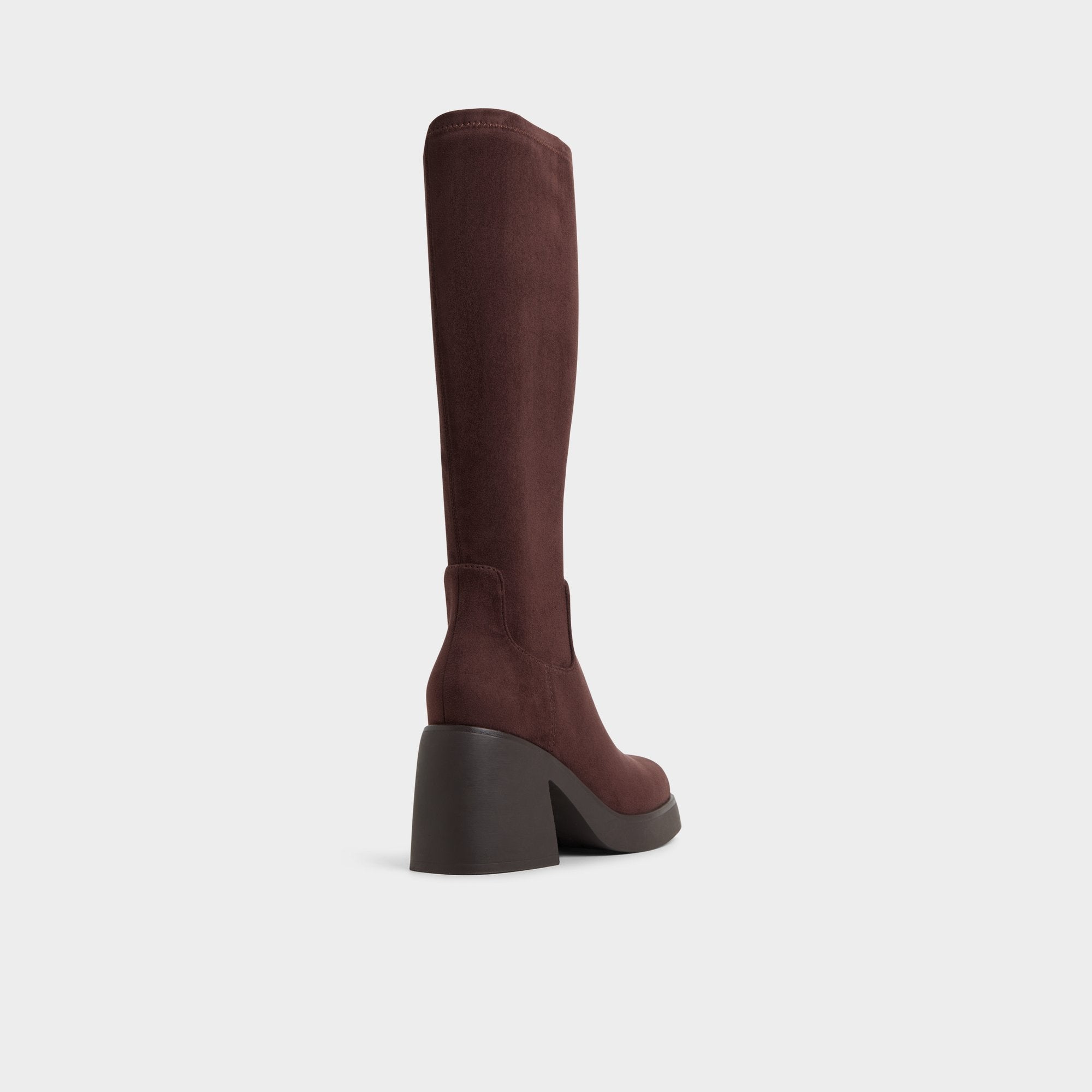 Auster in Dark Brown - Knee-high boot, Platform