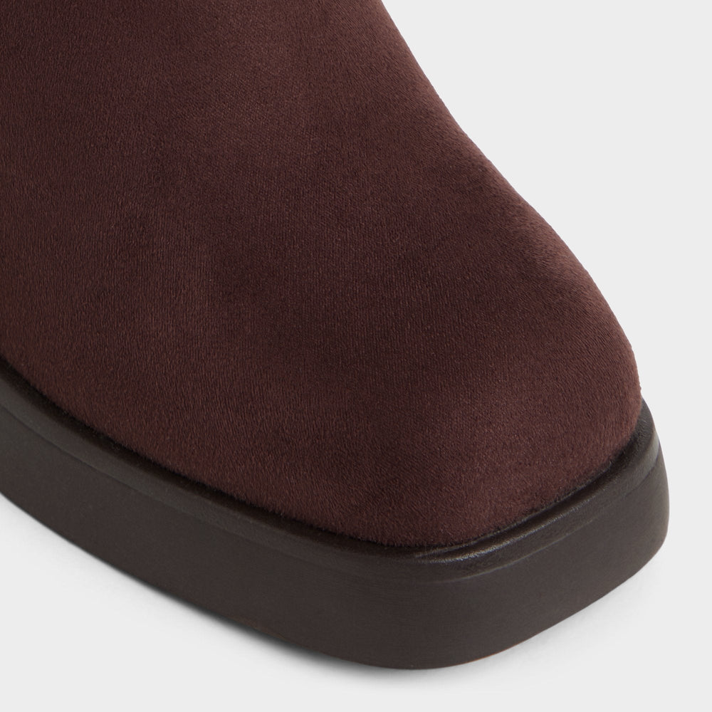 Auster in Dark Brown - Knee-high boot, Platform