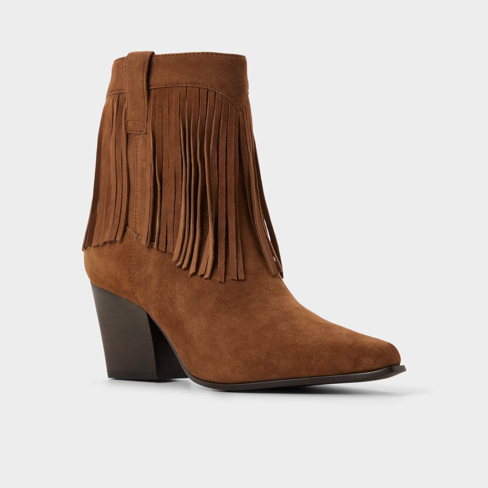 Jollene in Dark Brown - Western boot, Block heel