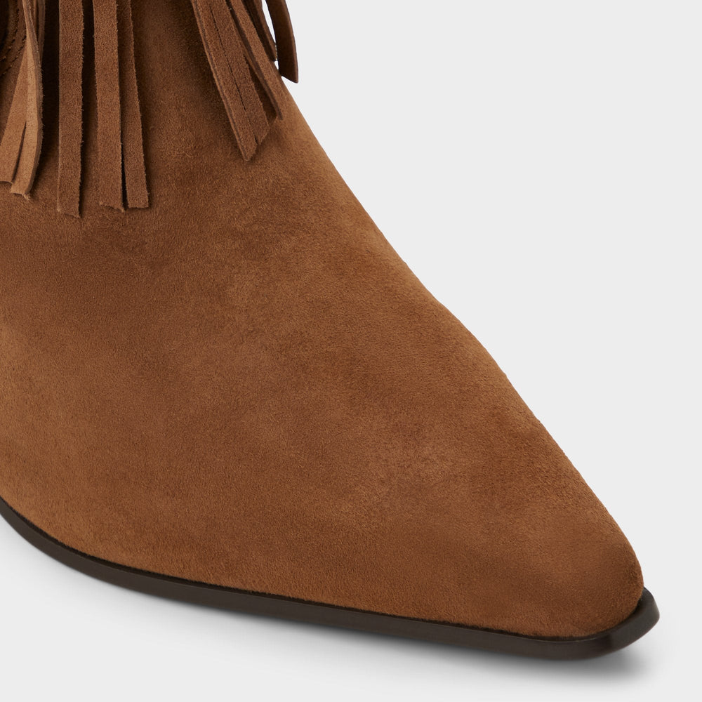 Jollene in Dark Brown - Western boot, Block heel
