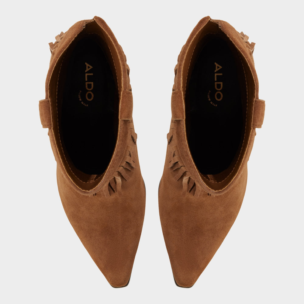 Jollene in Dark Brown - Western boot, Block heel