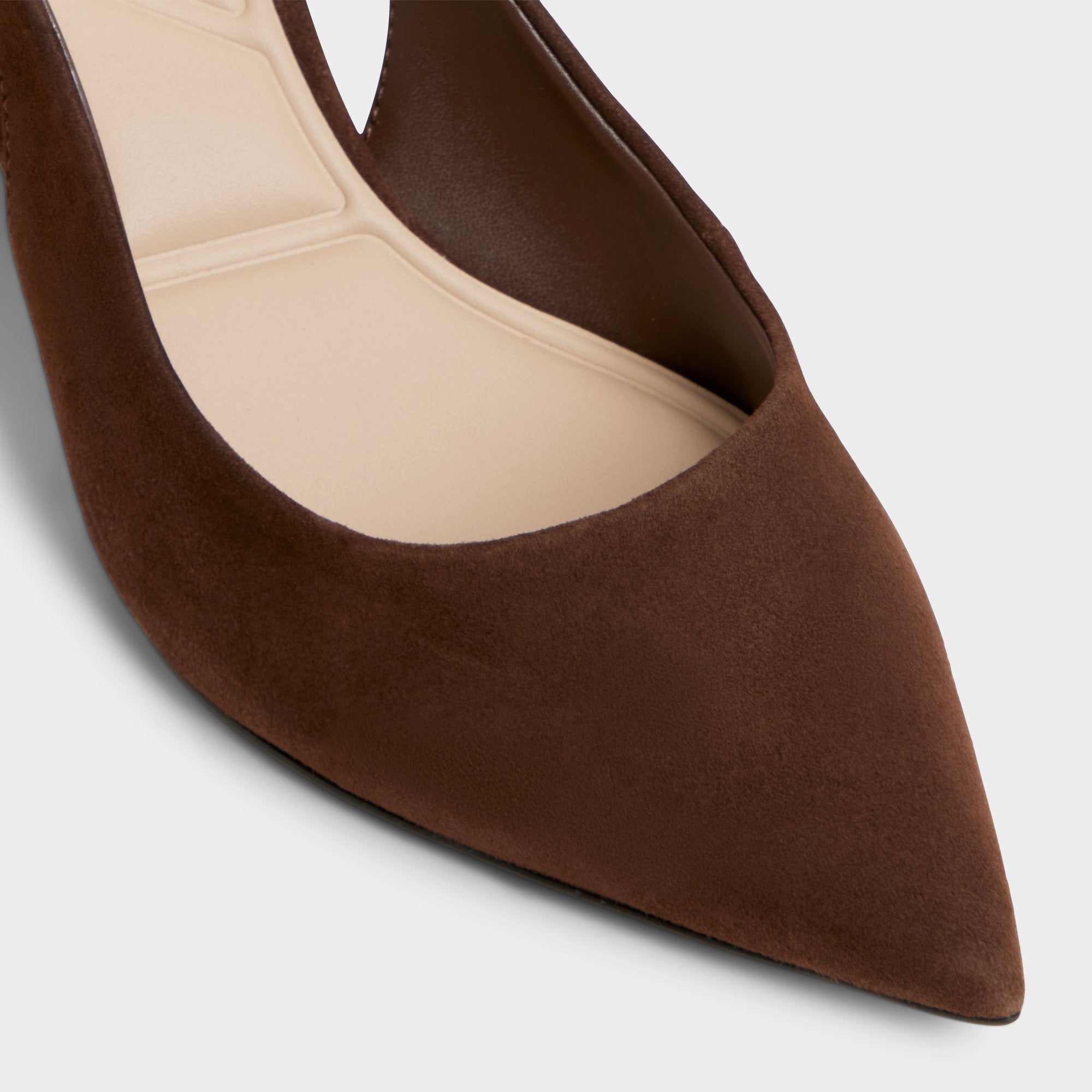 Uliana in Dark Brown - Slingback heel, Block heel