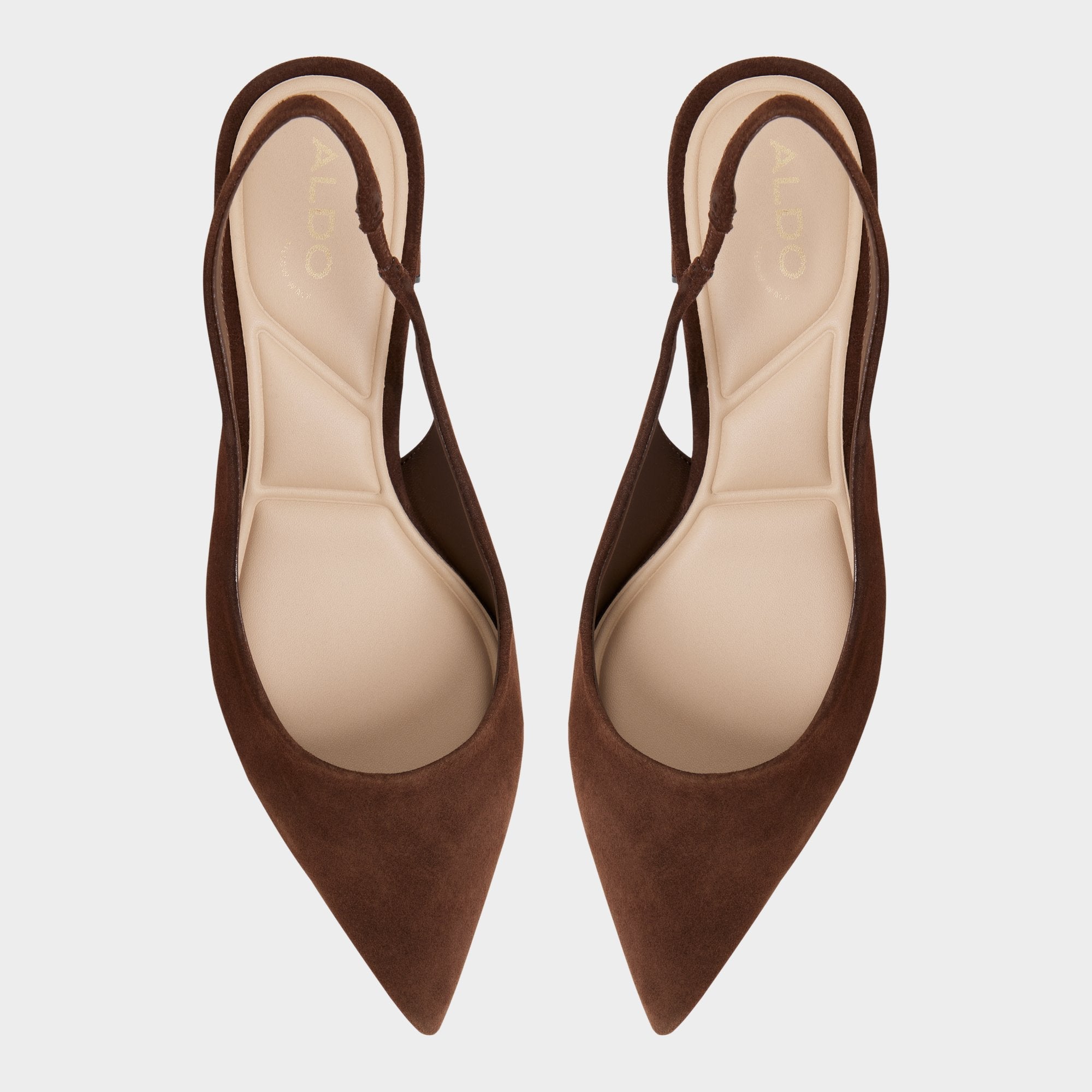 Uliana in Dark Brown - Slingback heel, Block heel