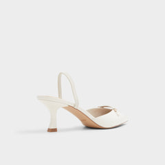 Nailah White/Bone Women's Kitten heels - Slingback heel, Kitten heel