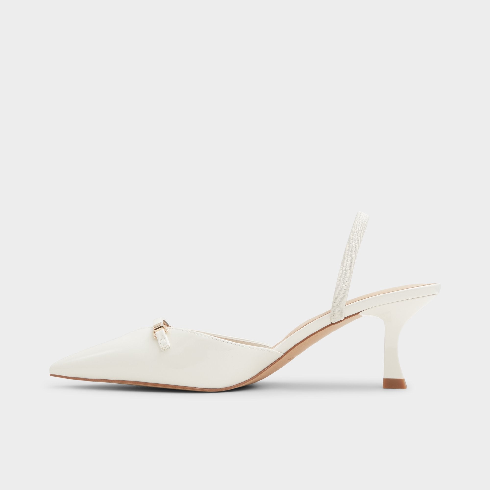Nailah White/Bone Women's Kitten heels - Slingback heel, Kitten heel