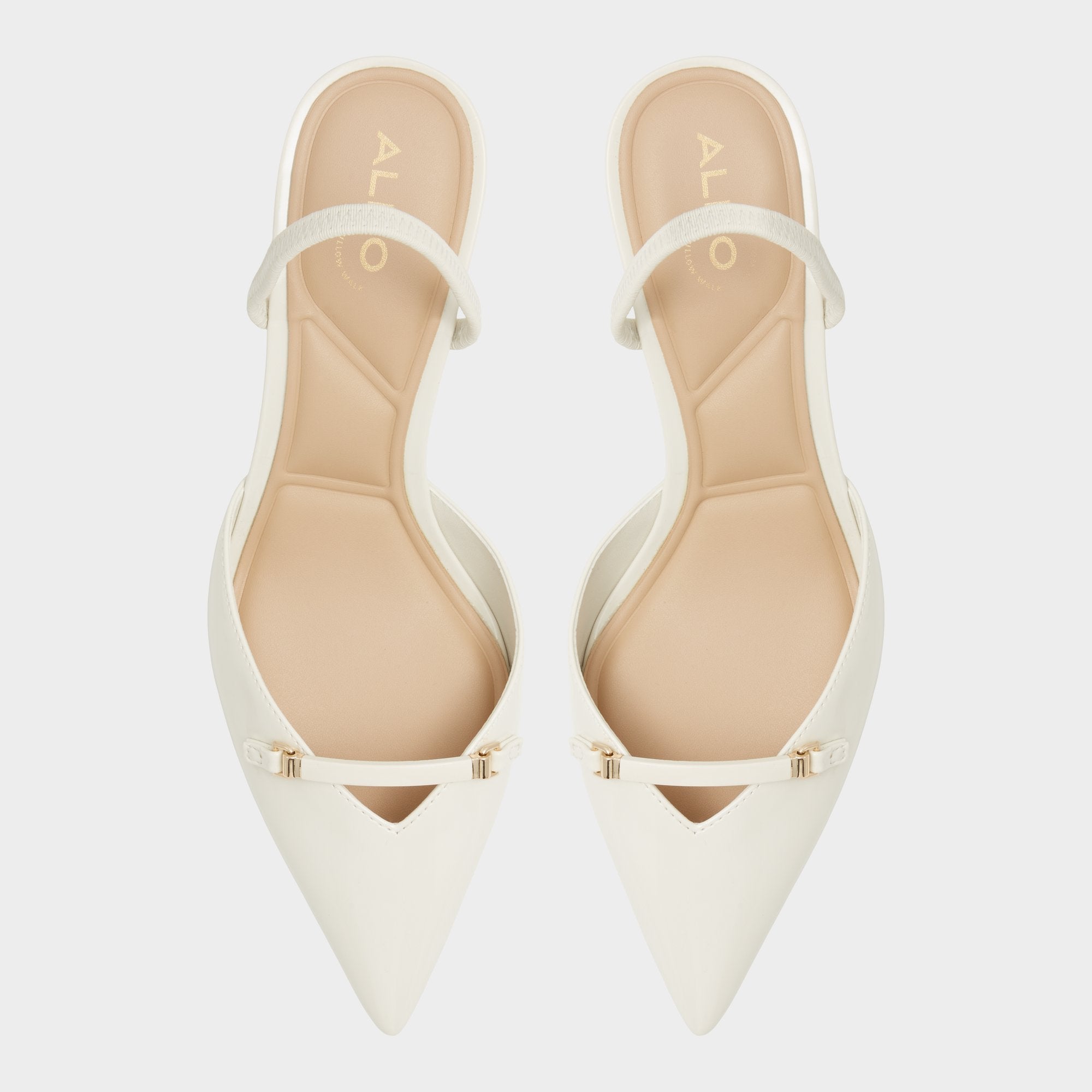 Nailah White/Bone Women's Kitten heels - Slingback heel, Kitten heel