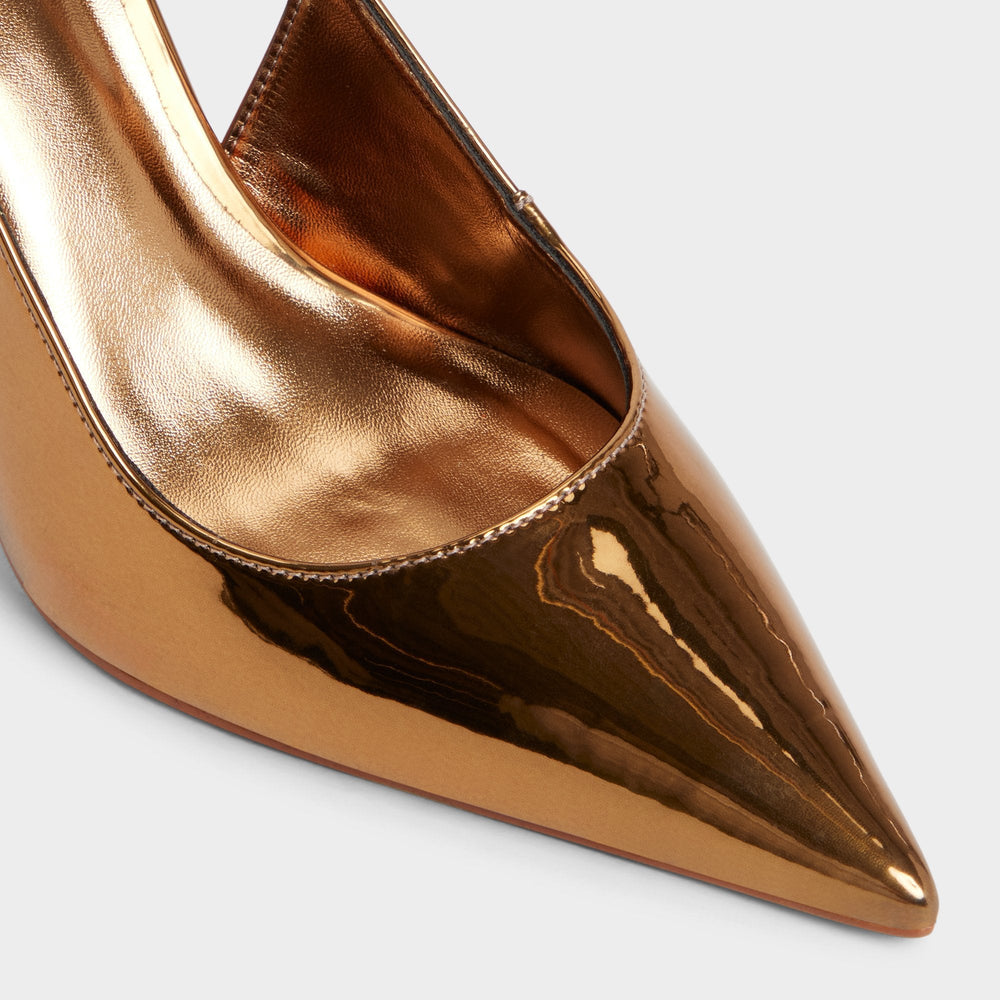 Seralina in Bronze - Slingback heel, Stiletto heel