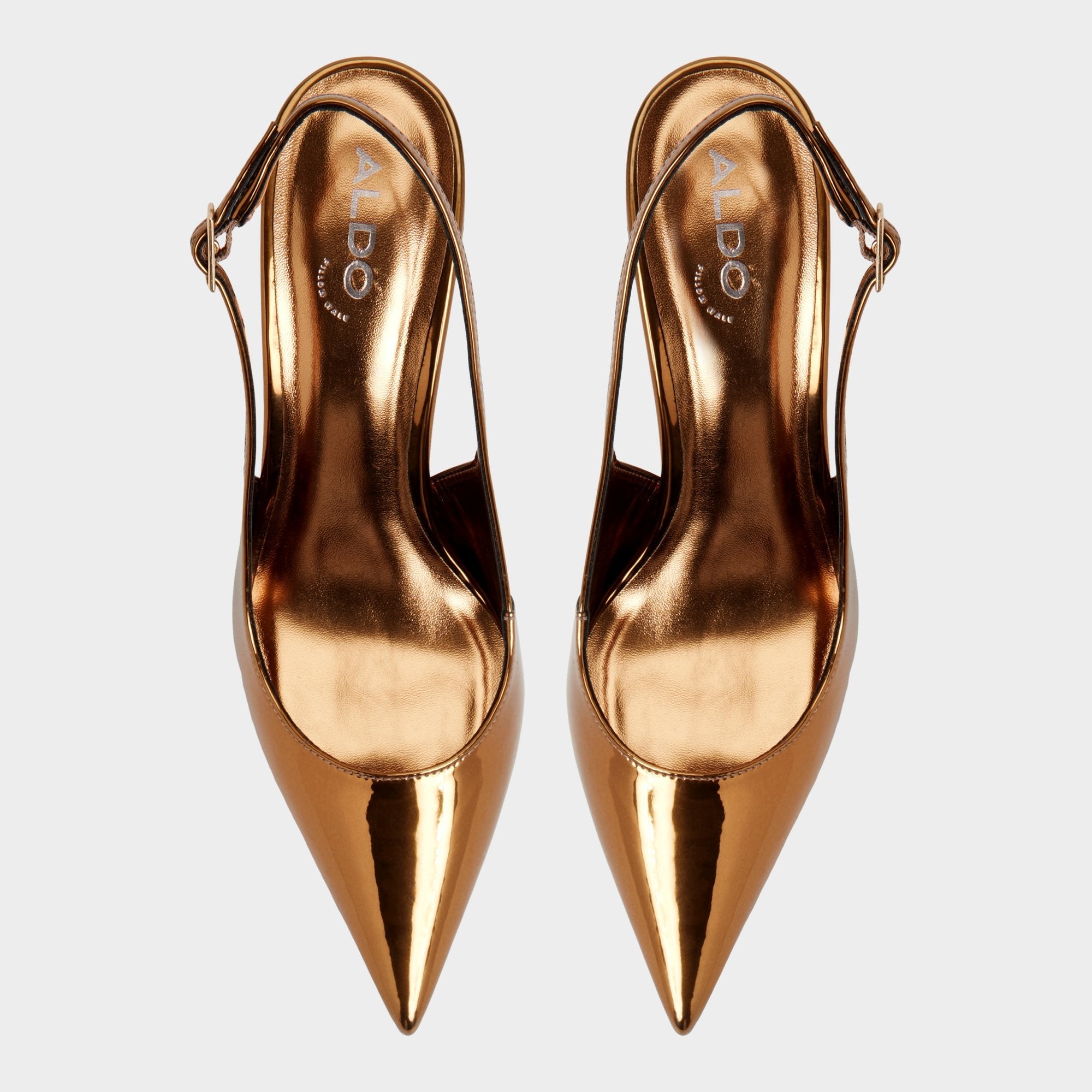 Seralina in Bronze - Slingback heel, Stiletto heel