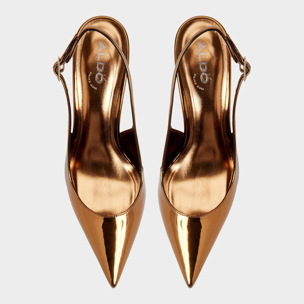 Seralina in Bronze - Slingback heel, Stiletto heel