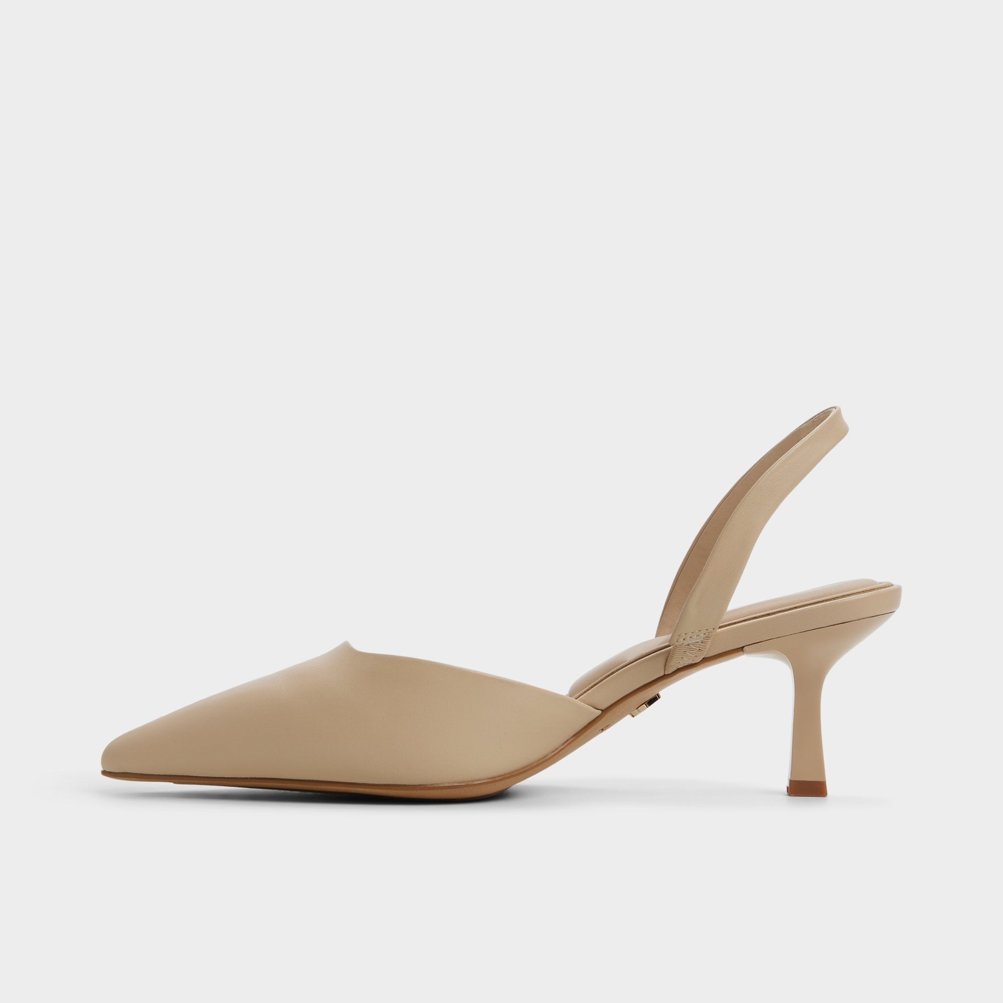 Gavedessi in Medium Beige - Slingback heel, Kitten heel