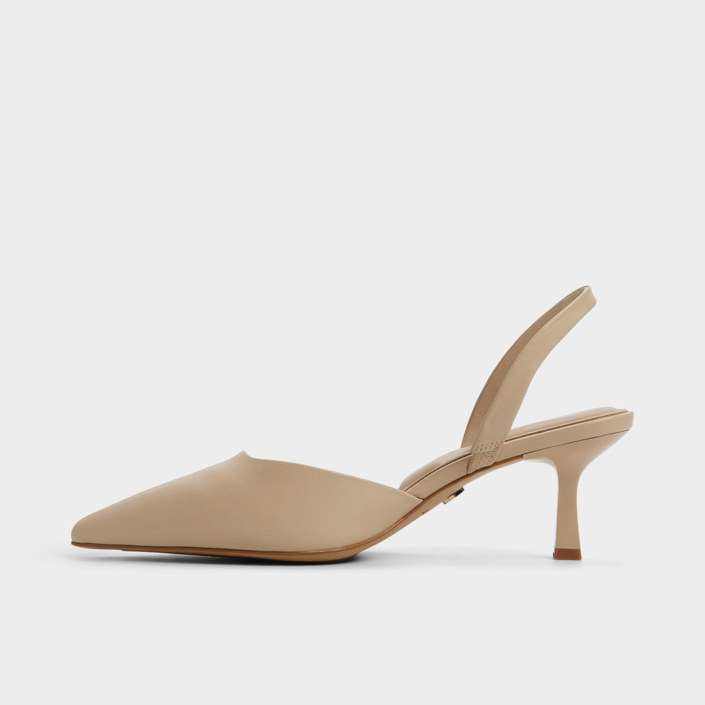 Gavedessi in Medium Beige - Slingback heel, Kitten heel