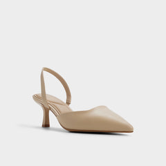 Gavedessi in Medium Beige - Slingback heel, Kitten heel