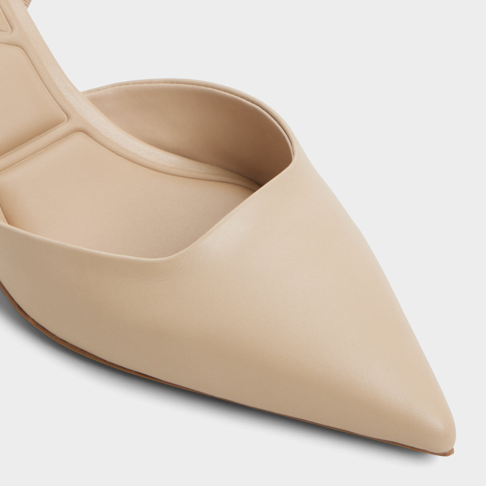 Gavedessi in Medium Beige - Slingback heel, Kitten heel