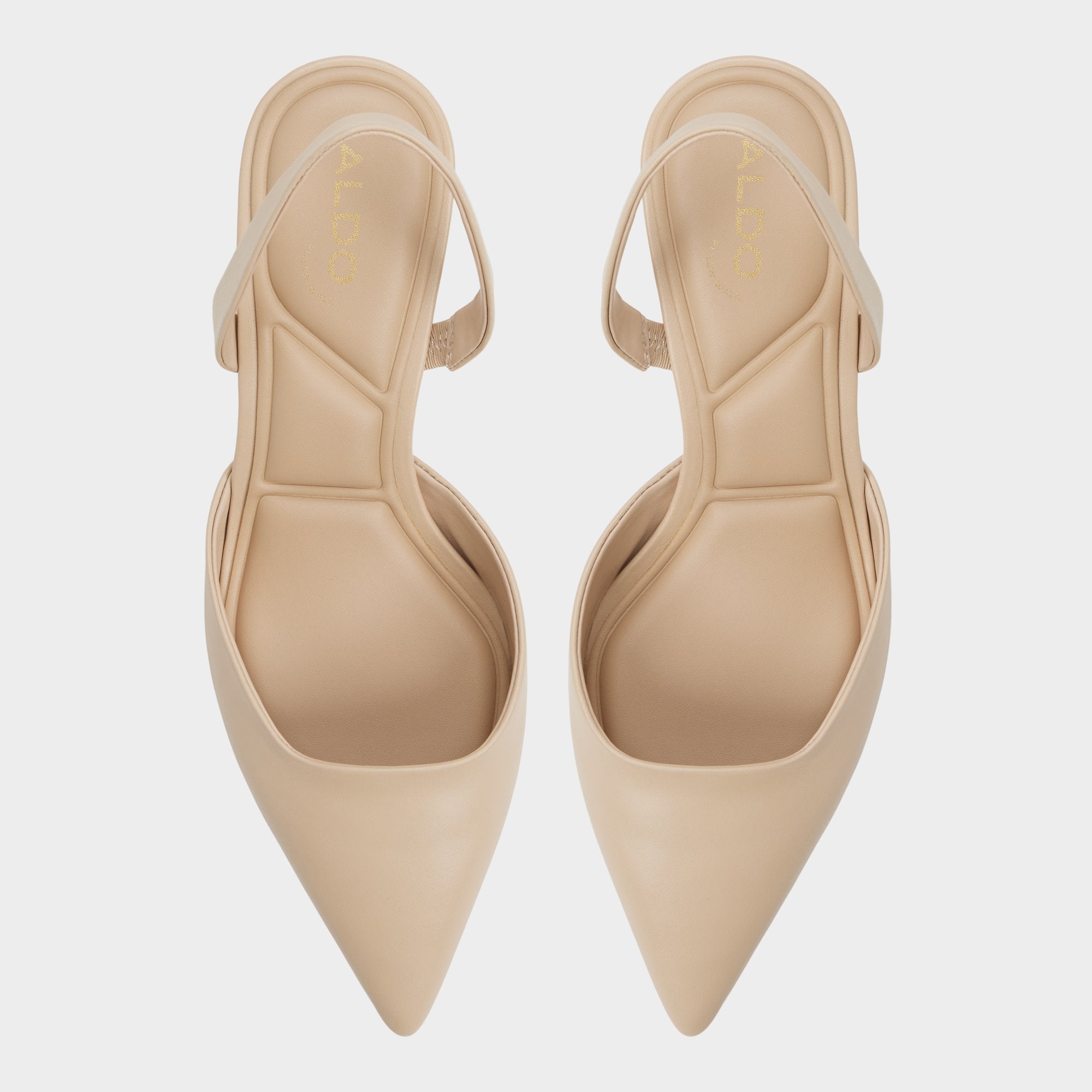 Gavedessi in Medium Beige - Slingback heel, Kitten heel