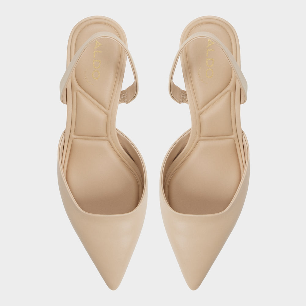 Gavedessi in Medium Beige - Slingback heel, Kitten heel