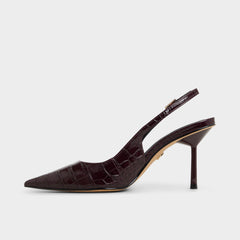 Seralina in Bordo - Slingback heel, Stiletto heel