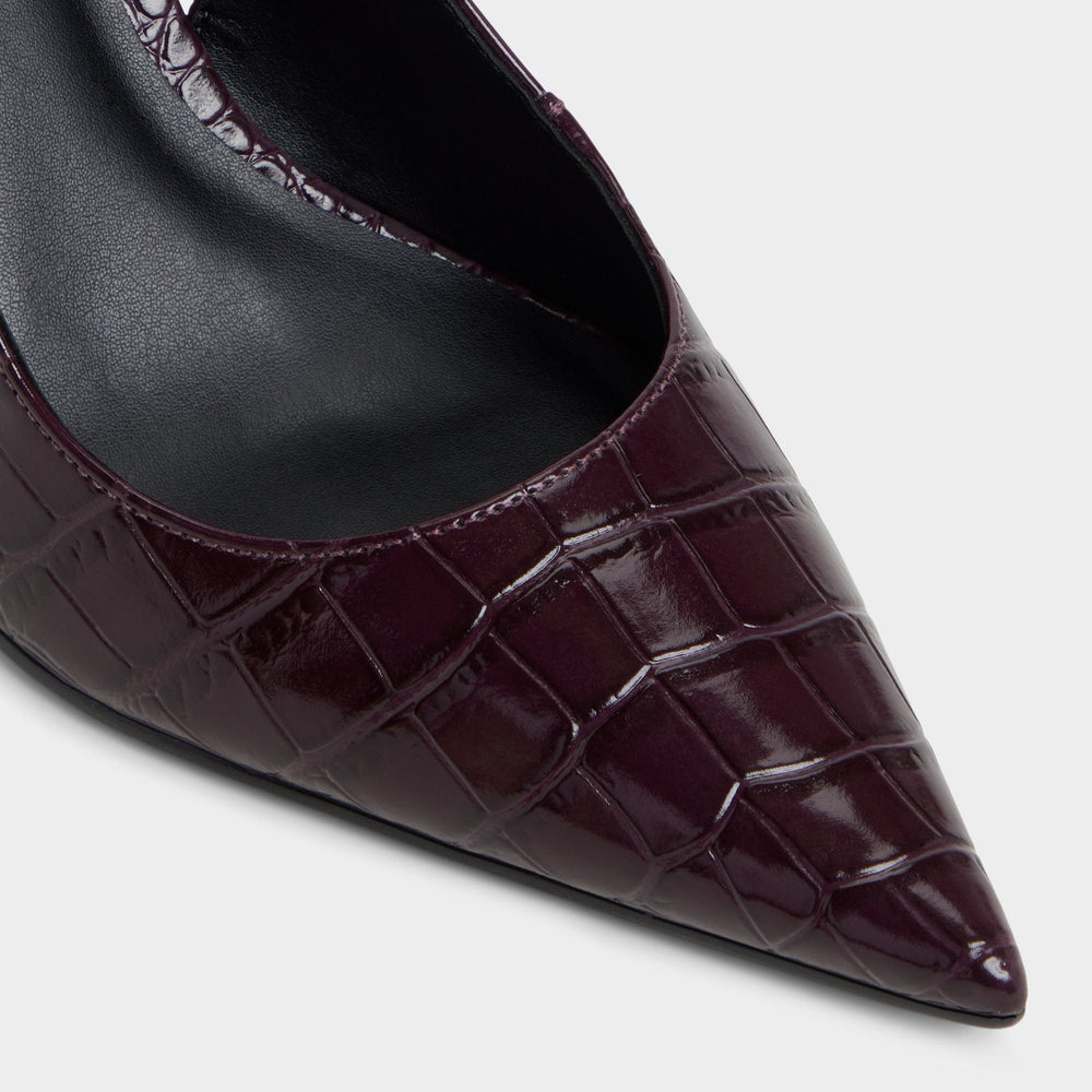 Seralina in Bordo - Slingback heel, Stiletto heel