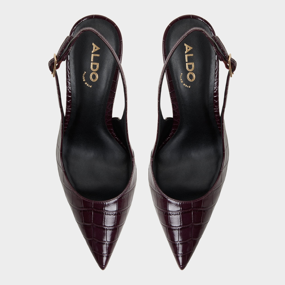 Seralina in Bordo - Slingback heel, Stiletto heel