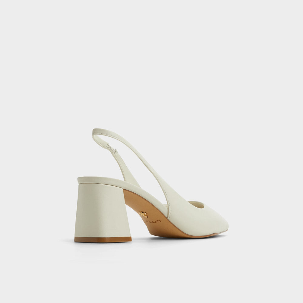 Uliana White/Bone Women's Slingbacks - Slingback heel, Block heel