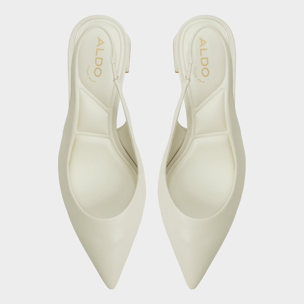 Uliana White/Bone Women's Slingbacks - Slingback heel, Block heel