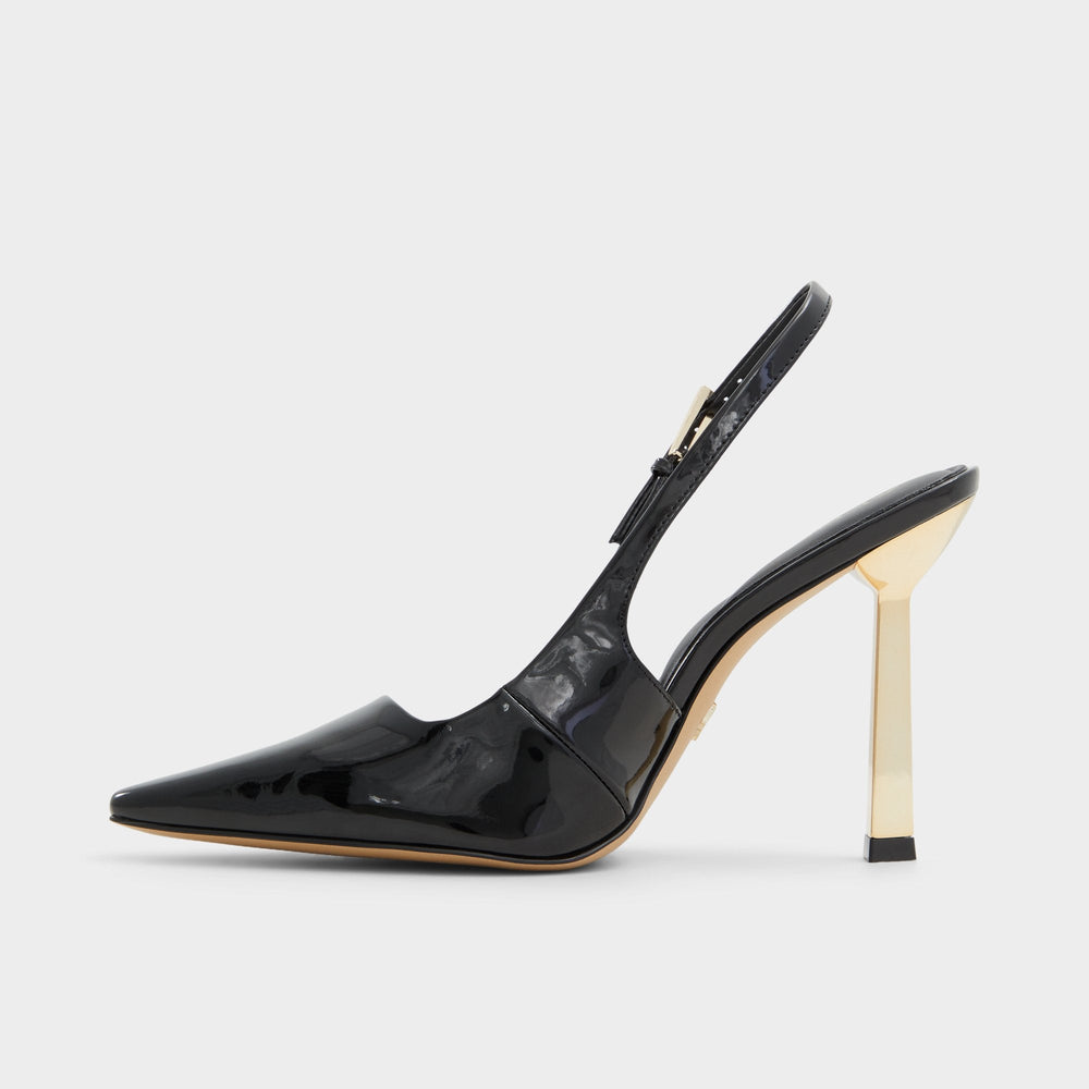 Marysa Black Women's Slingbacks - Slingback heel, Stiletto heel