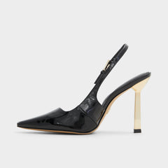 Marysa Black Women's Slingbacks - Slingback heel, Stiletto heel