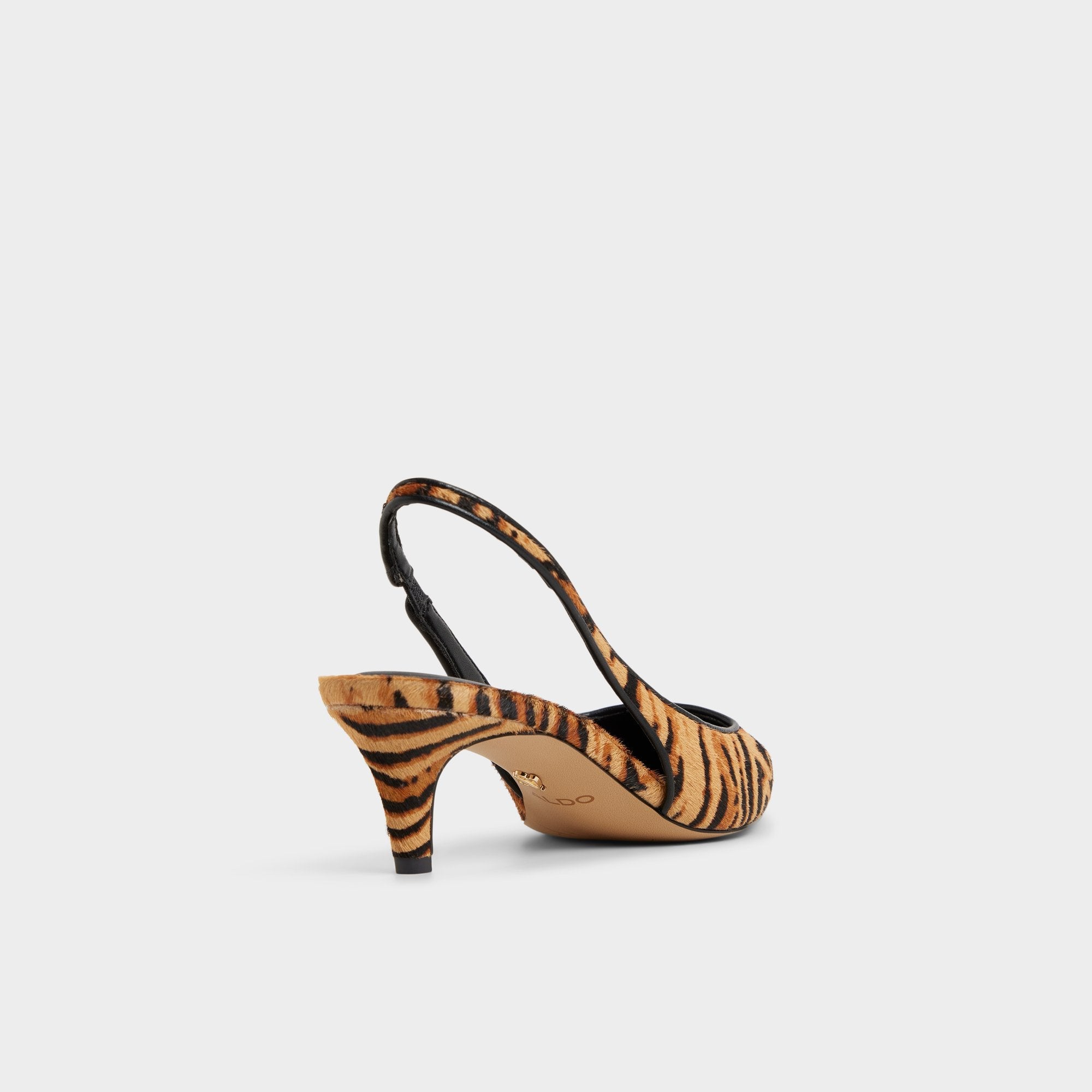 Leanah in Open Brown - Slingback heel, Kitten heel
