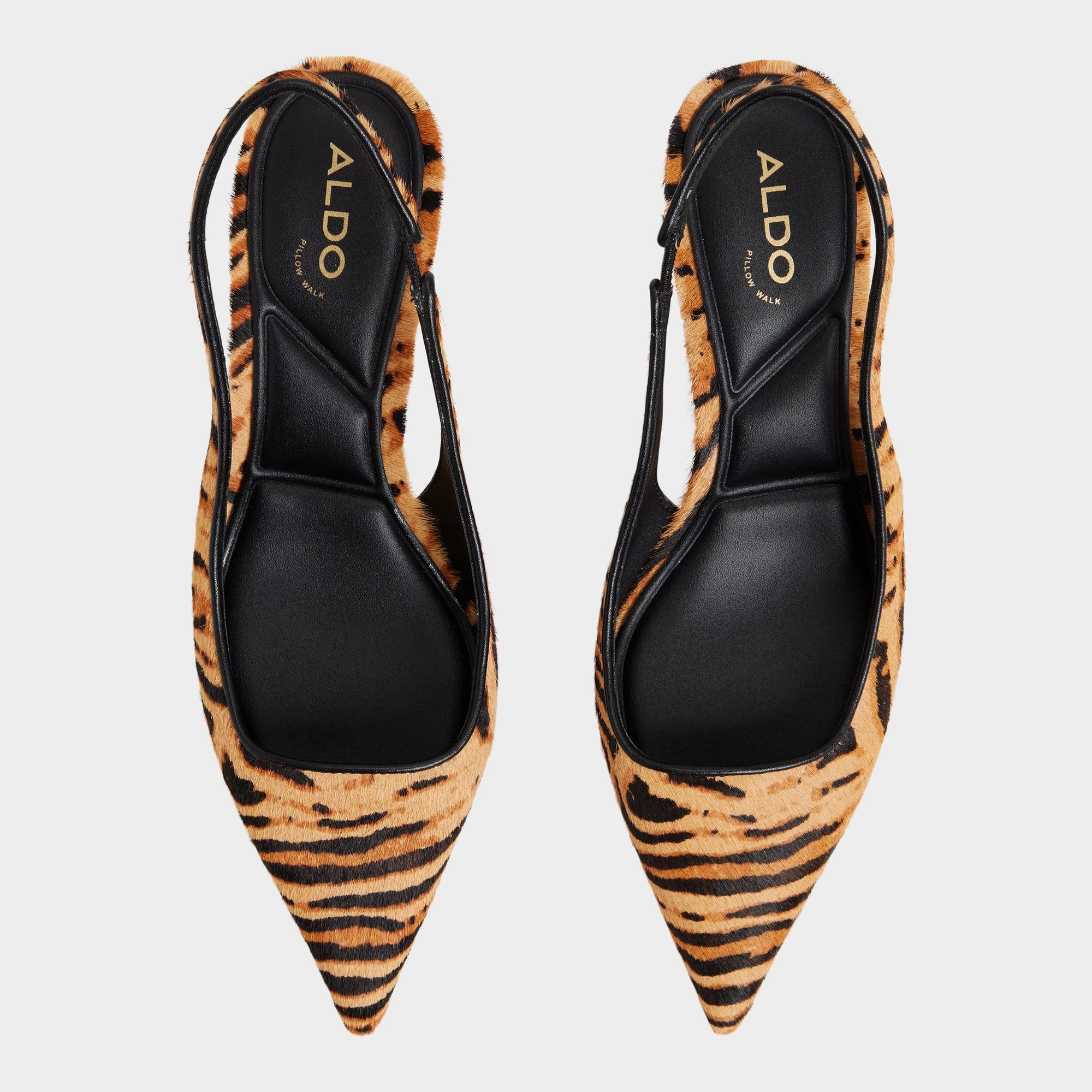 Leanah in Open Brown - Slingback heel, Kitten heel